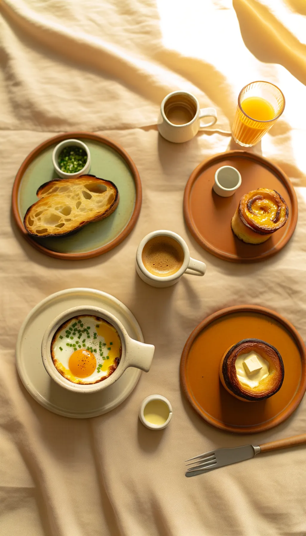 Formule brunch du week-end — œufs cocotte, tartine, cinnamon roll, café — LÜM Vieux-Lille
